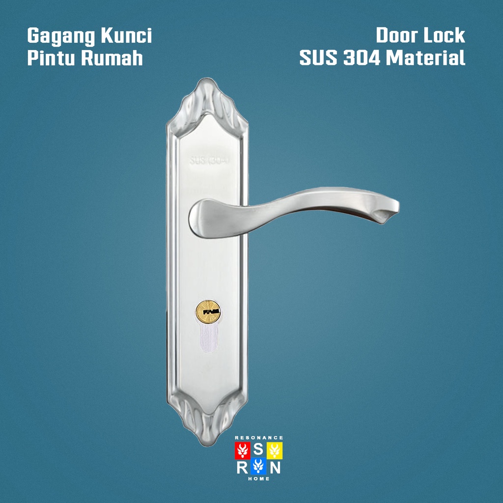 Set Gagang Kunci Pintu Eropa Tebal SUS 304 / Resonance Home
