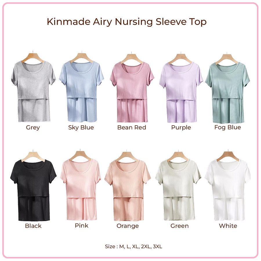 Kinmade Airy Nursing Sleeve Top | Baju Menyusui