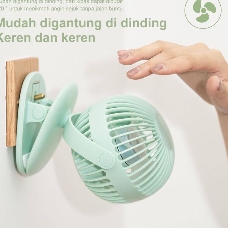 Get Now GOOJODOQ 1200mAh  Kipas Angin Lipat Meja dan Serbaguna Portable Fan USB Rechargeable  Super Tenang Kipas Angin Meja Spherical 720° Rotatable
