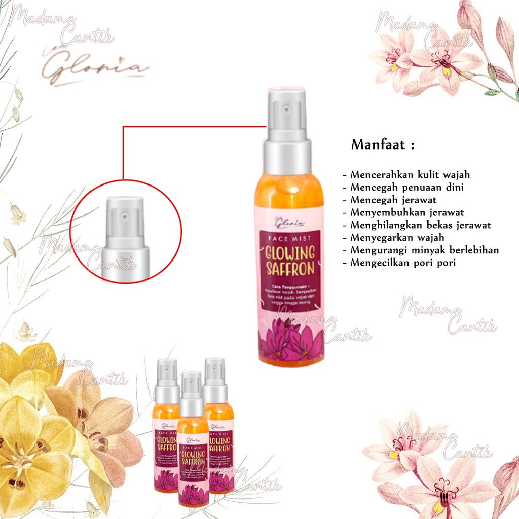 ✿ MADAME ✿ LEA FACE MIST GLOWING SAFRON BEAUTY WATER - SAFRON FACE MIST BPOM