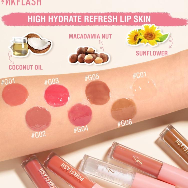 Hemat Banget--PINKFLASH OhMyGloss Lip Gloss High Moisturising Plumpmax Shimmer G03 1Piece