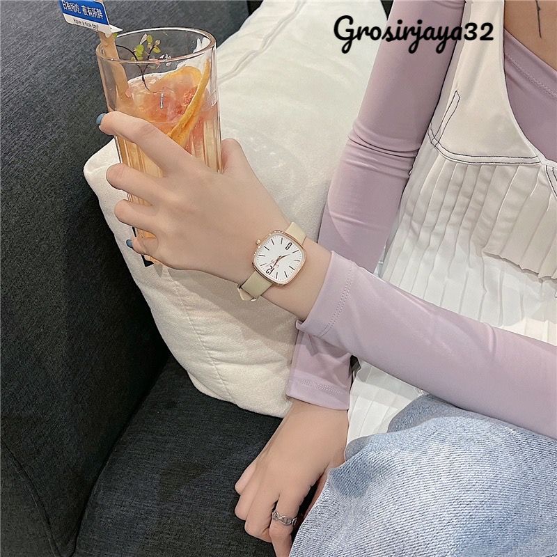 Jam tangan wanita analog GLENCA Kulit semi fashion terkini/Jam tangan wanita casual