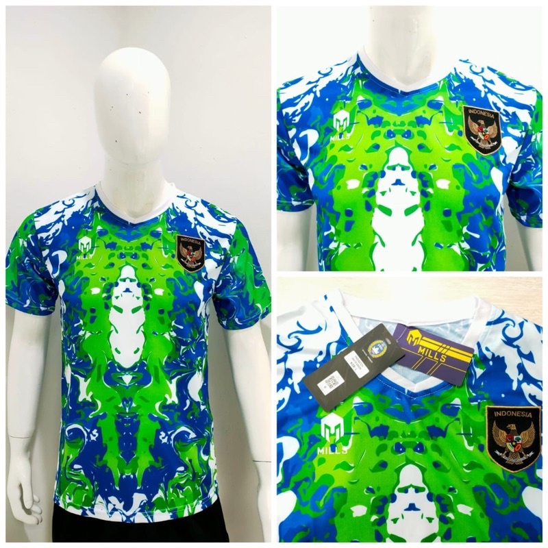 JERSEY BAJU BOLA TIMNAS INDONESIA TRAINING PREMATCH HIJAU NEW 2022