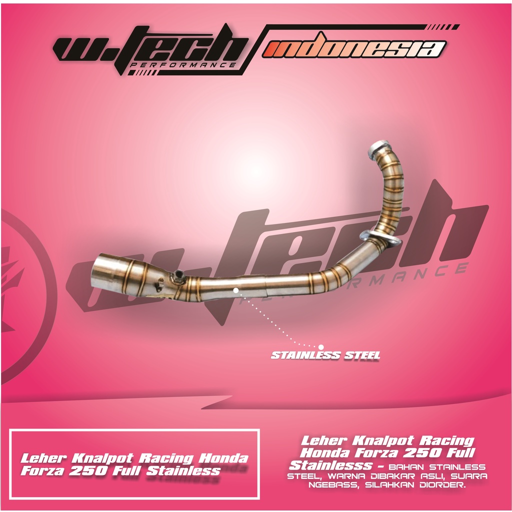 Pipa Leher Knalpot Racing Honda Forza 250 Full Stainless