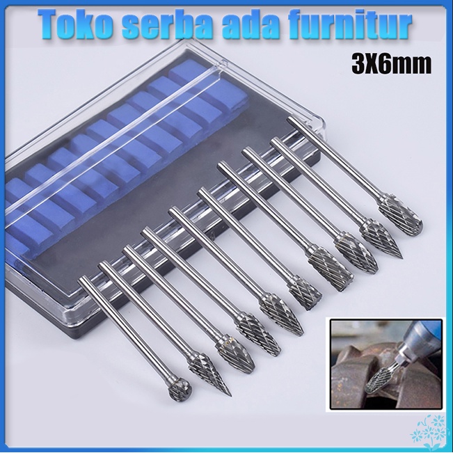 (dikirim dari jakarta)10 PCS Mata Bor HSS Kikir Ukir Kayu Mini Drill Grinder Mata Tuner Cun Set bor 