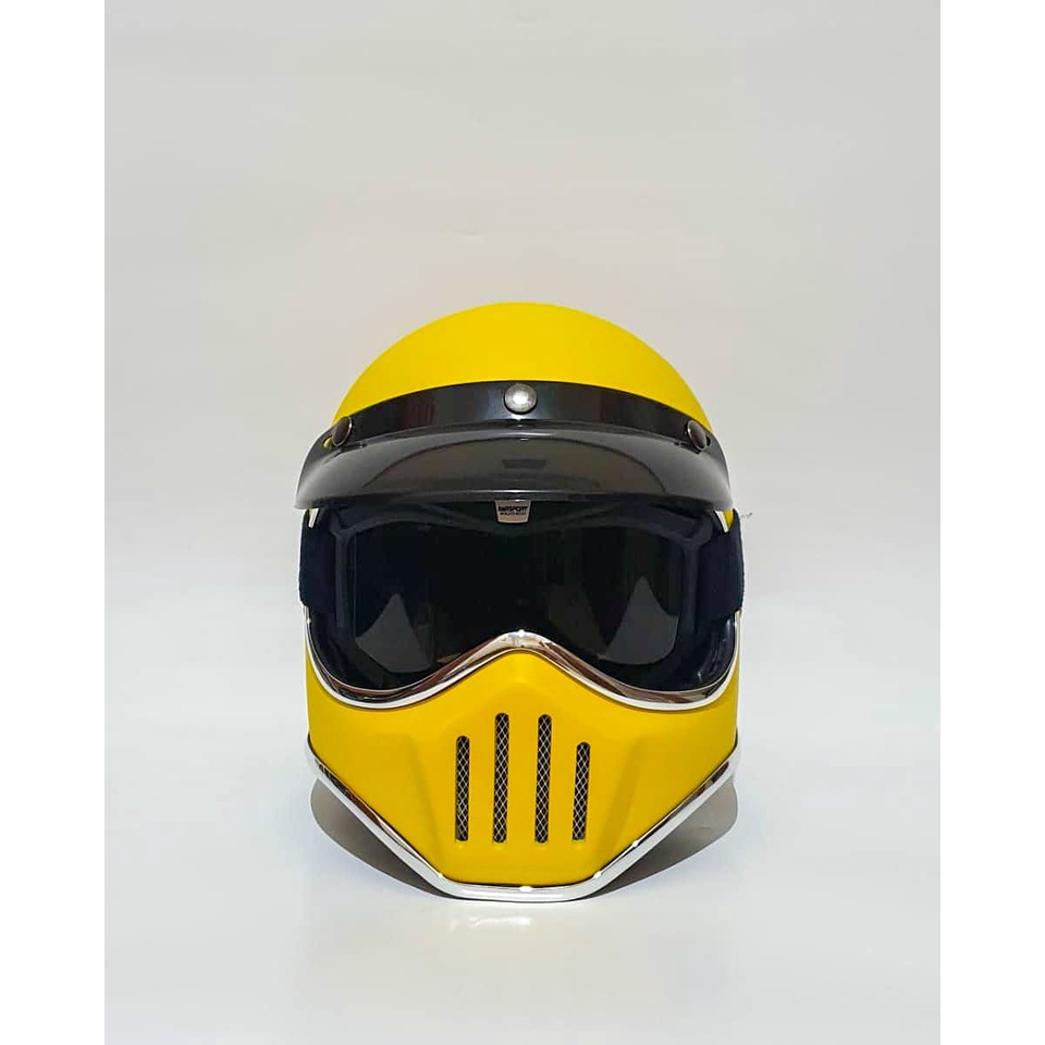 HELM CAKIL CUSTOM WARNA KUNING DOFF