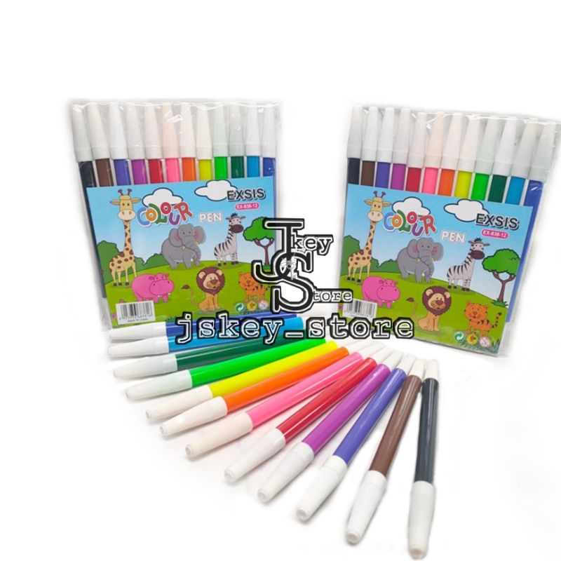 

Spidol Set 12 Exsis/ Colour Pen Eksis/ Spidol Eksis/ Spidol Isi 12 Warna Exsis Ex838