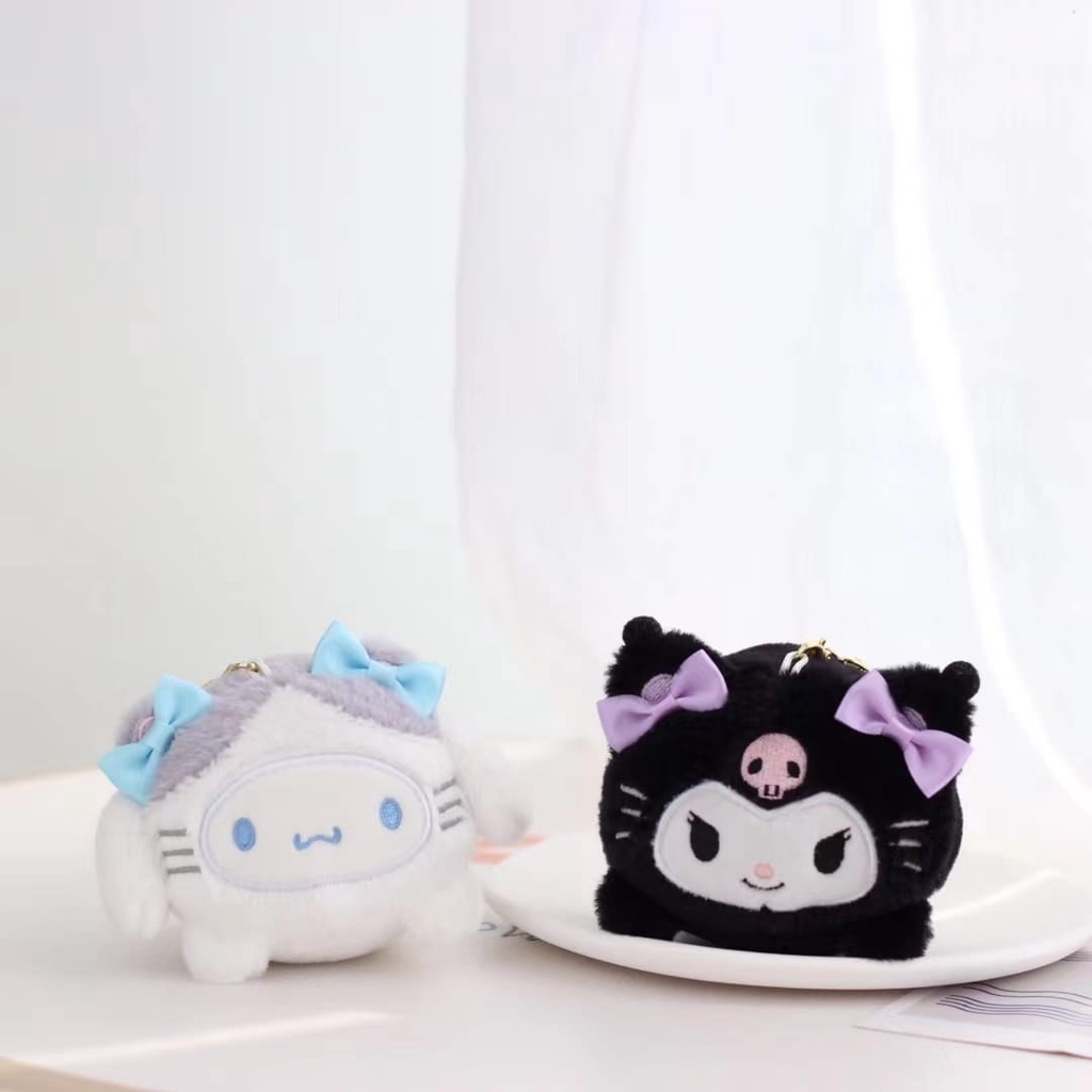 Gantungan Kunci Boneka Sanrio Lying My Melody Kuromi Bahan Plush Untuk Dekorasi Tas