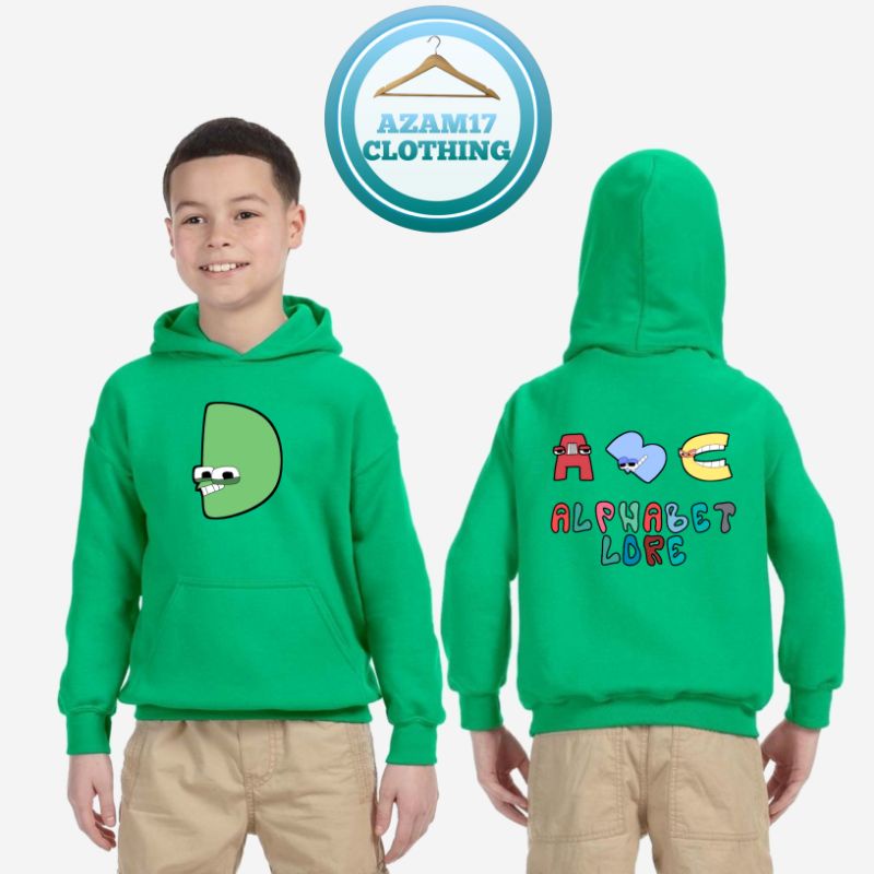Hoodie Sweater Jaket Anak Alphabet Lore A B C D E F G H I J K L M N Bisa Request Huruf Keren Bagus L