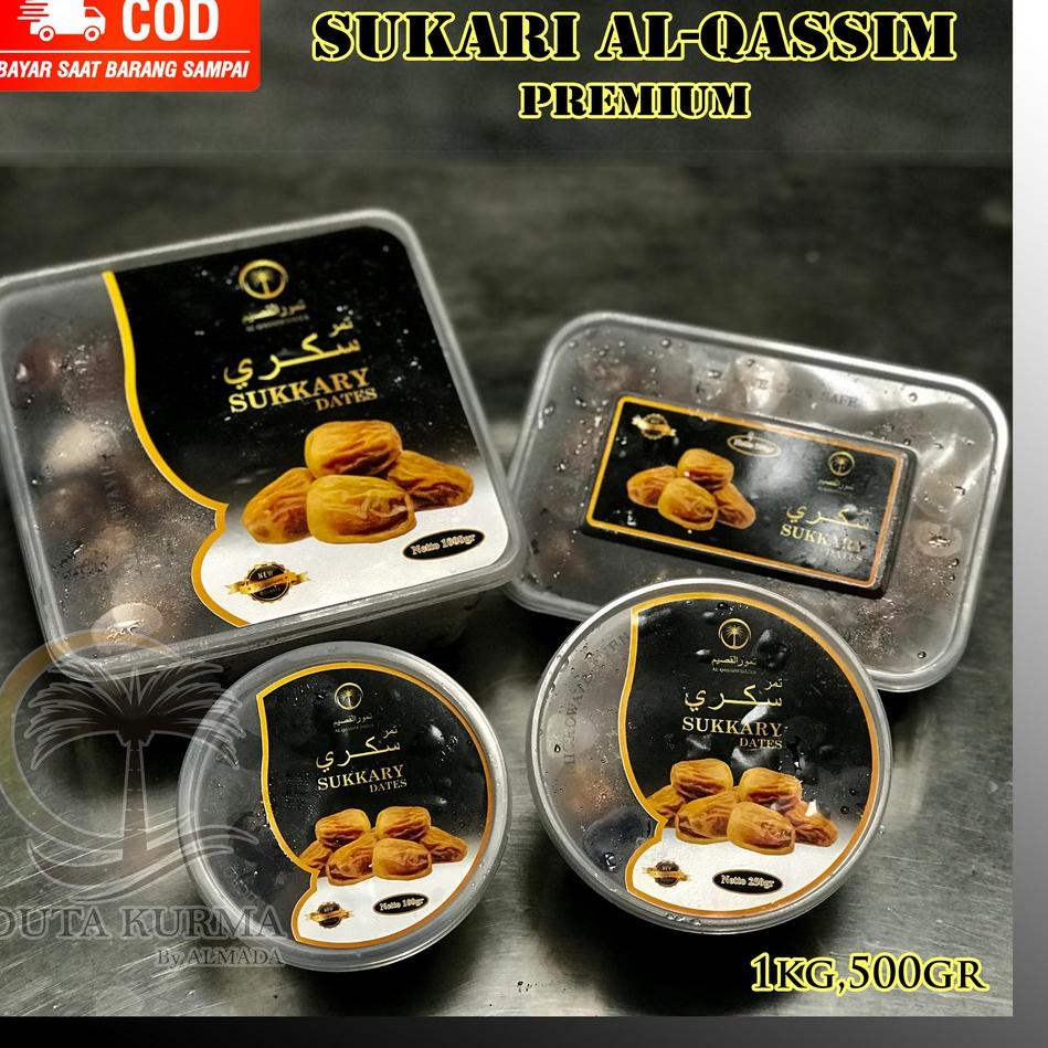 

ヵ Kurma SUKARI AL QASSIM SUKKARI Kurma Raja 1KG Basah Lembut Gift PREMIUM ペ