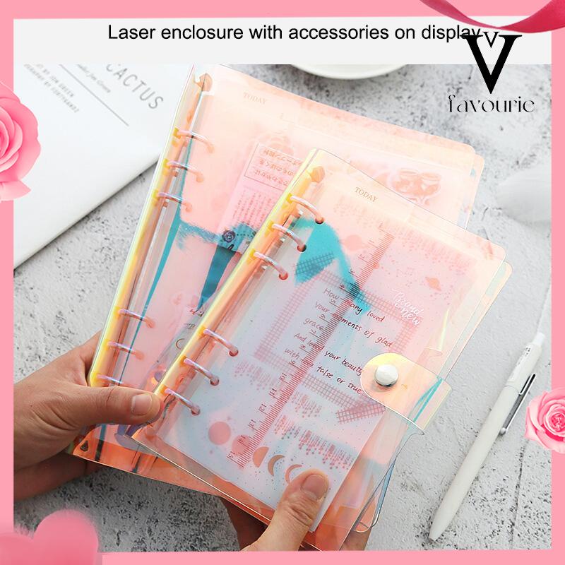 CODA6/A5 Clear Soft PVC Notebook Binder Cover Planner 6-Ring Loose-Leaf Folder Stationary-FA