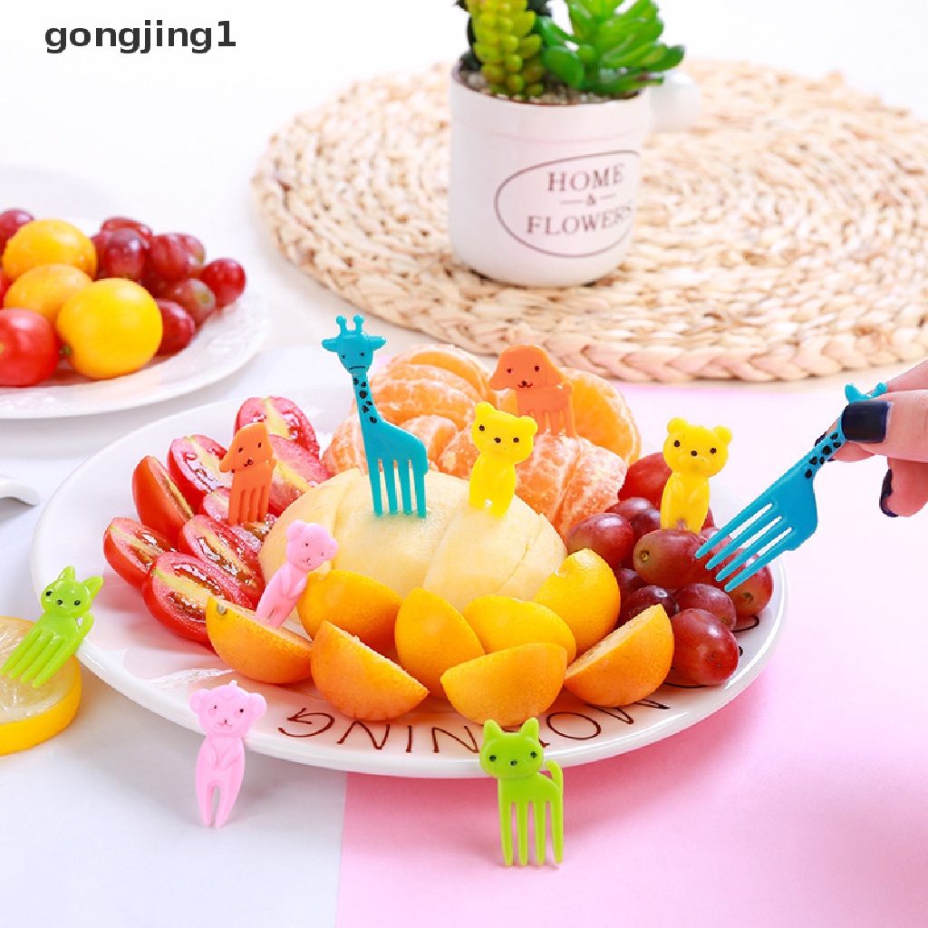 Ggg Garpu Buah Kartun Mini Hewan Natal Halloween Cemilan Kue Dessert Food Fork ID