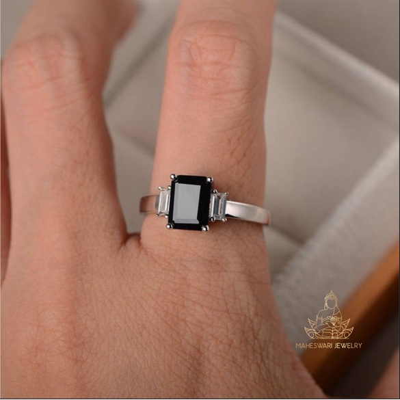 Maheswari Jewelry majew.co - Cincin Silver Asli Permata Hitam Bergaransi BN-54