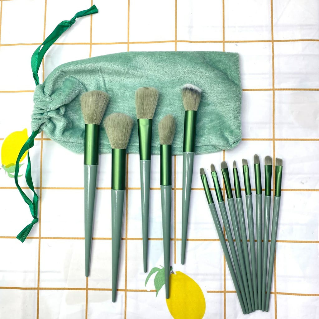 Kuas Make Up Brush / Kuas Kosmetik Set Isi 13 Model Kuas Kuas Make Up Set kiss
