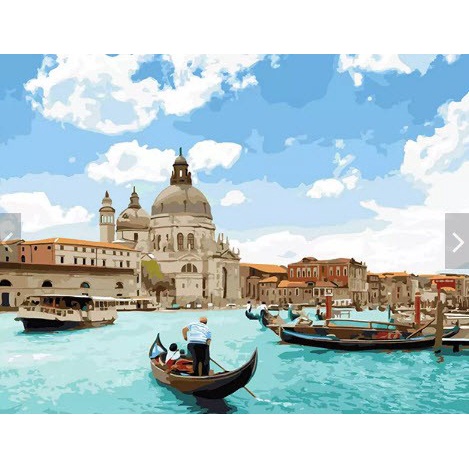 

Kanvas Diy Painting By Number 50X40Cm Lukisan Kanvas Cityscape 2