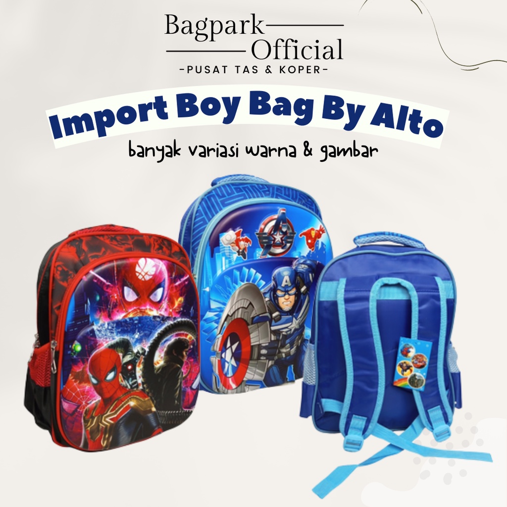 TAS ANAK SEKOLAH LAKI LAKI TAS RANSEL ANAK SEKOLAH TK TAS ANAK ALTO  TAS ANAK LAKI LAKI 14 INCH  TAS ANAK IMPORT MOTIF EMBOS LAMPU LED GAMBAR AVENGERS SPIDERMAN TAS SEKOLAH ANAK TK IMPORT