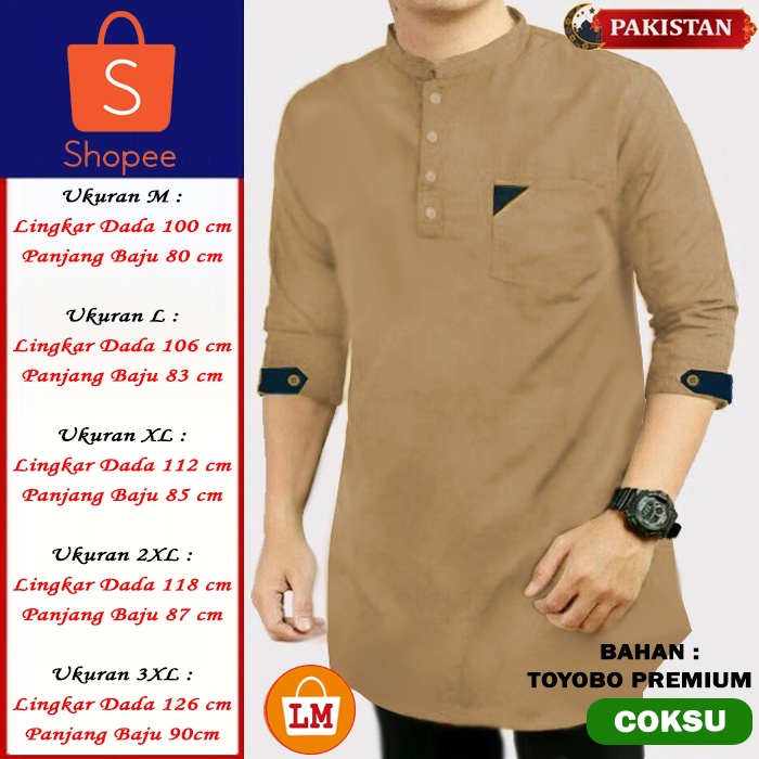 TERMURAH TERLARIS Baju Koko Muslim KOKO PAKISTAN TOYOBO M-XXXL TERBARU LMS 23448 23450 23452 23454 23457