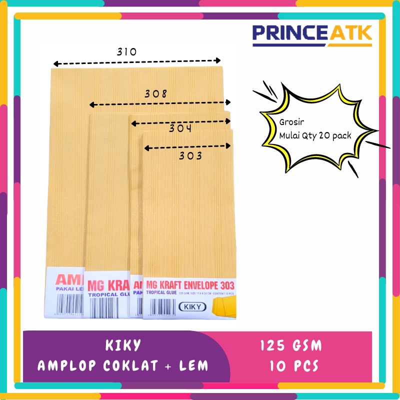 

AMPLOP COKLAT LEM ISI 10 PCS KIKY 125 GSM