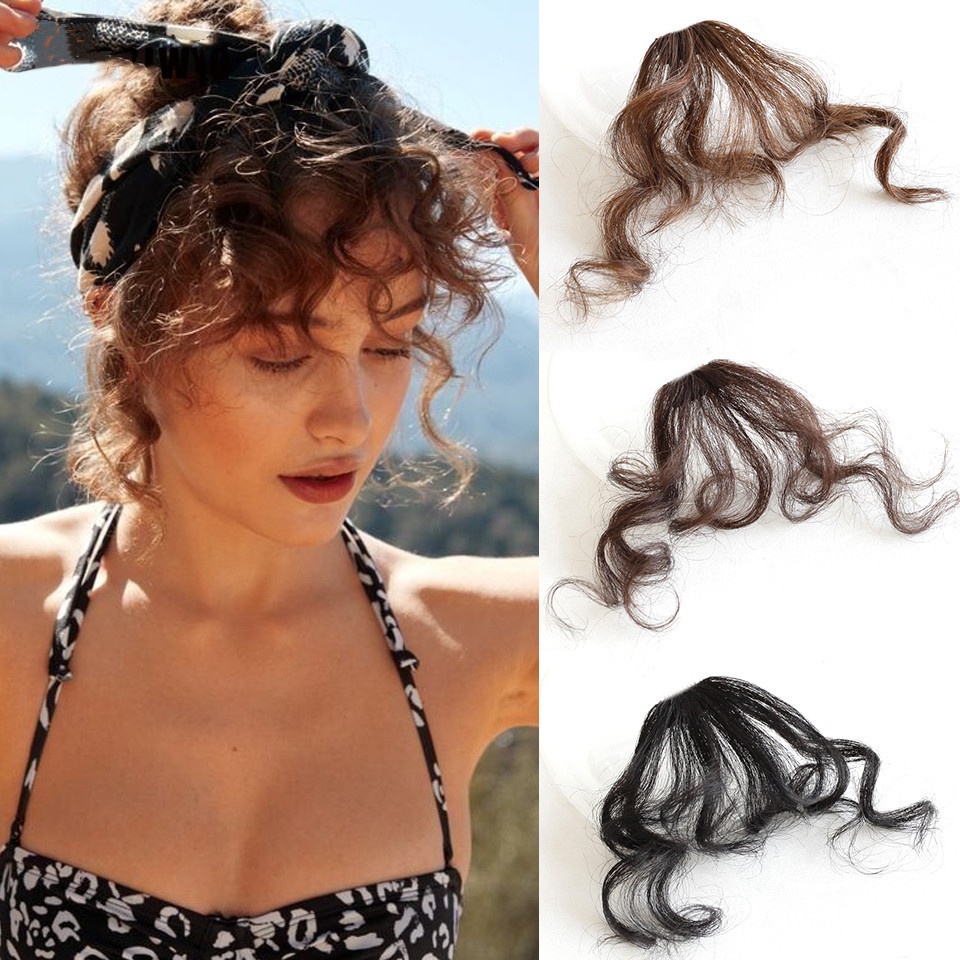 [super_aotuo3]1pc Curly Air Bangs Wig Wanita Perempuan Berbulu Wig Sopak Ekstensi Aksesoris Rambut