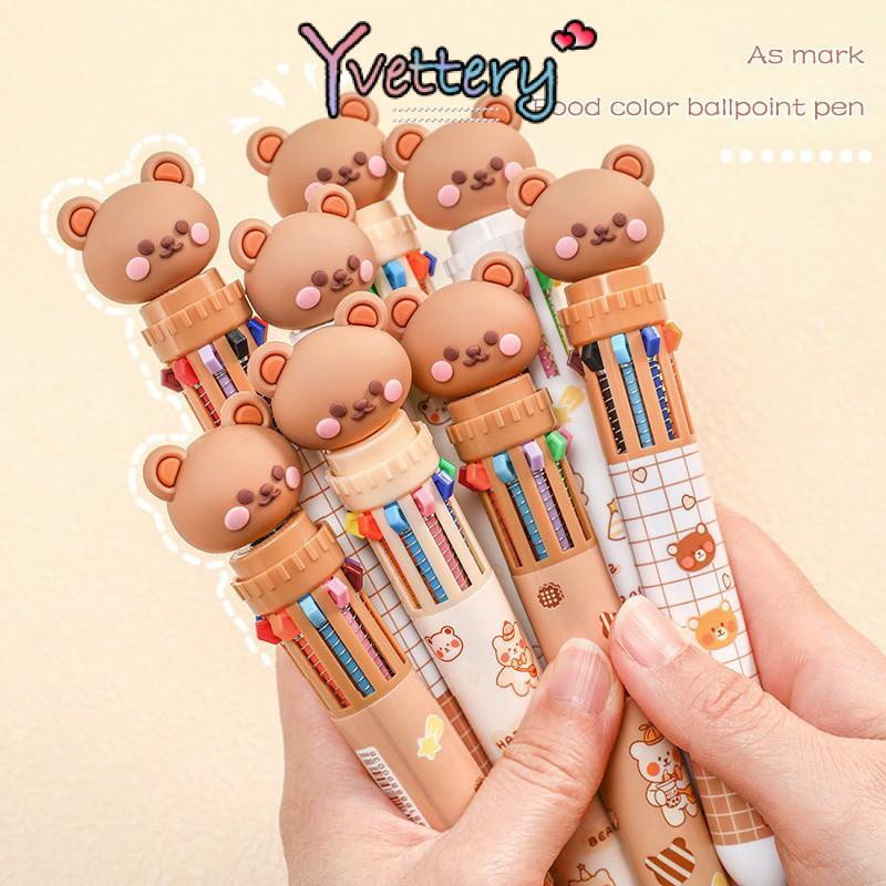 

COD❤️ Pulpen Pena Cute Collection Ballpoint Multi color colour Warna 10 in 1 Multi Color, Bolpen warna warni, Bolpen lucu imut Pegasus Natal Dinosaurus Boneka Angsa bolpen pulpen-yy