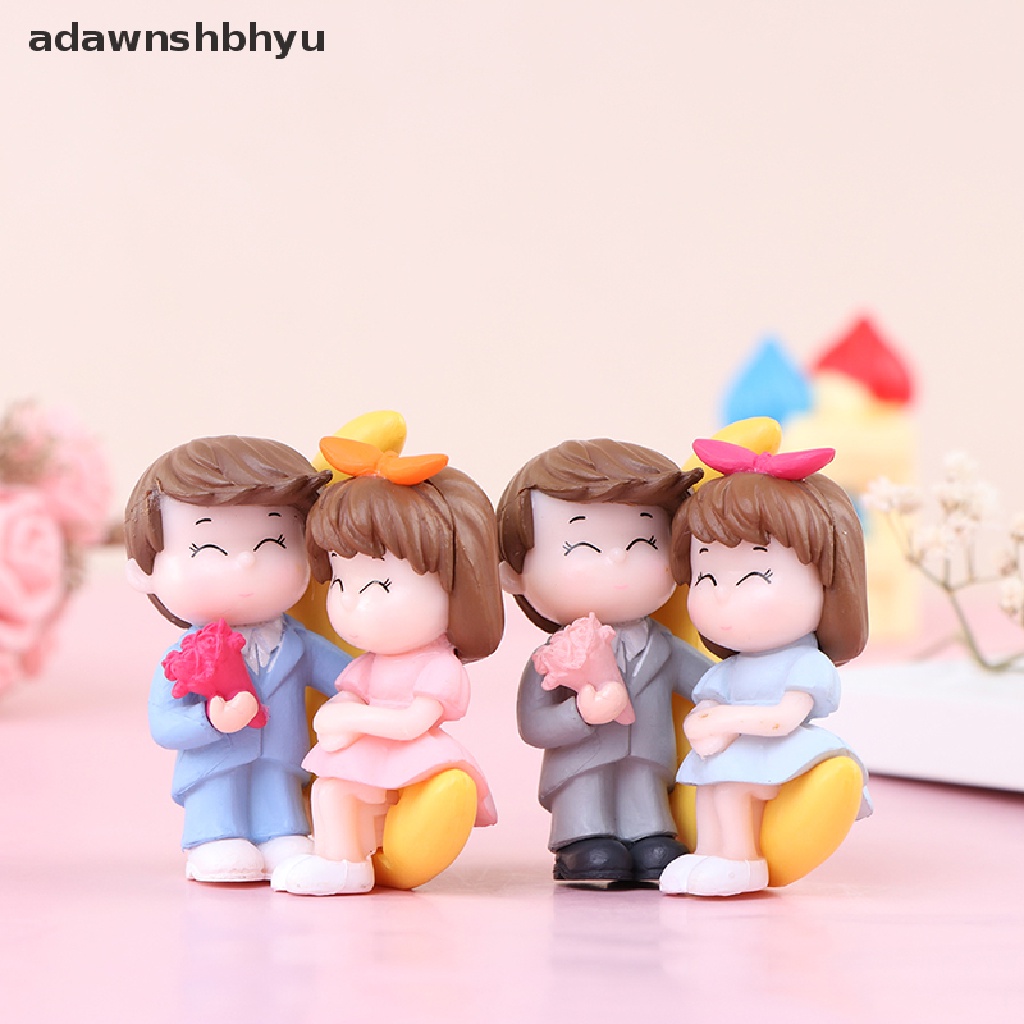 Adawnshbhyu Patung Pasangan Romantis Sweety Lovers Craft Fairy SceneDIY Micro Wedding Decor ID