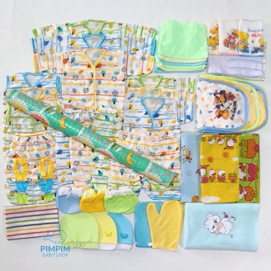 50 Pcs Paket Perlengkapan Bayi Baru Lahir LENGKAP EKONOMIS Set Kado Lahiran Baju Bayi Newborn Murah Hemat