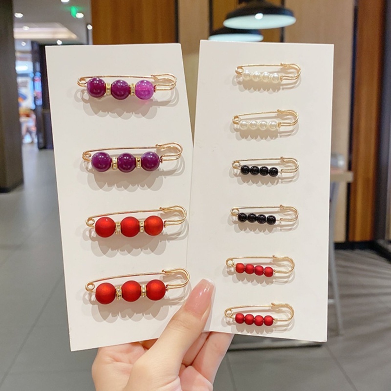 12pcs / Set Bros Pin Aksen Mutiara Gaya Korea Untuk Aksesoris Pakaian Wanita