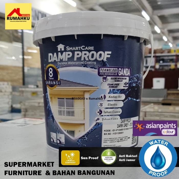 CAT TEMBOK ANTI AIR  - CAT WATERPROOF - CAT EKSTERIOR - DAMP PROOF 1 KG - ASIAN PAINT