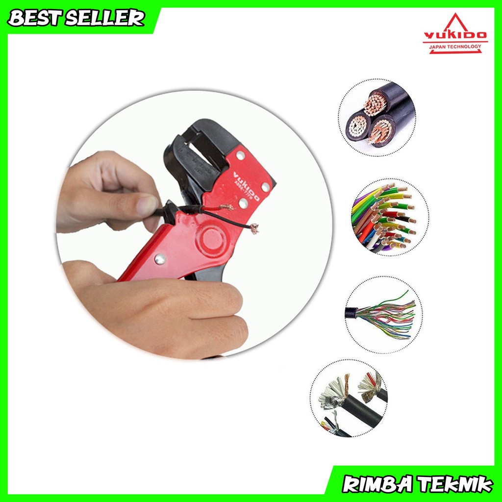 YUKIDO Tang Potong &amp; Kupas Kabel Model F Burung Multifungsi Krimping Skun Kabel / Wire Pliers / Crimping Pliers / Automatic Wire Stripper / Tang Press Skun