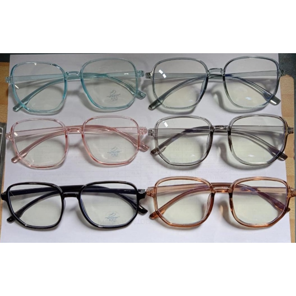 HZ Kacamata Square Frame Wanita Korea Kacamata Anti Radiasi Retro Fashion Aksesoris Import