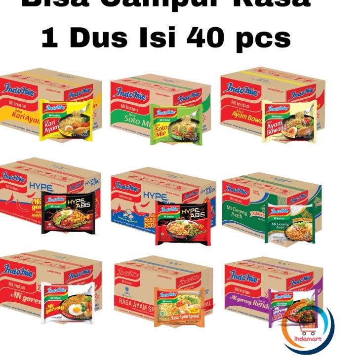 

✼Harga Termurah⁂➲ Indomie Goreng, Soto, Ayam Bawang, Hype Abis, Kari Ayam BISA MIX 1 Dus Isi 40 pcs J48 ➲