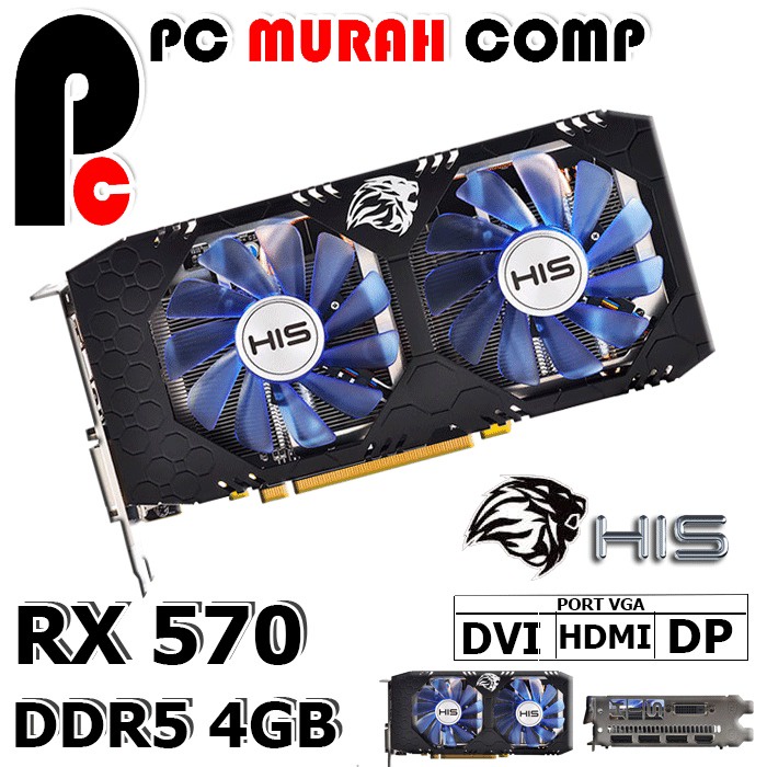 VGA HIS RX 580 HIS Ice Q X2 OC 4Gb