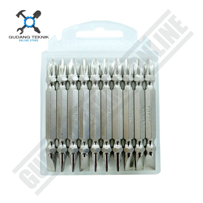 Mata Obeng Angin Plus Minus SET isi 10 Pcs TAC16HL133 TOTAL / Screwdriver Bit SET 10Pcs TAC 16HL 133 TOTAL