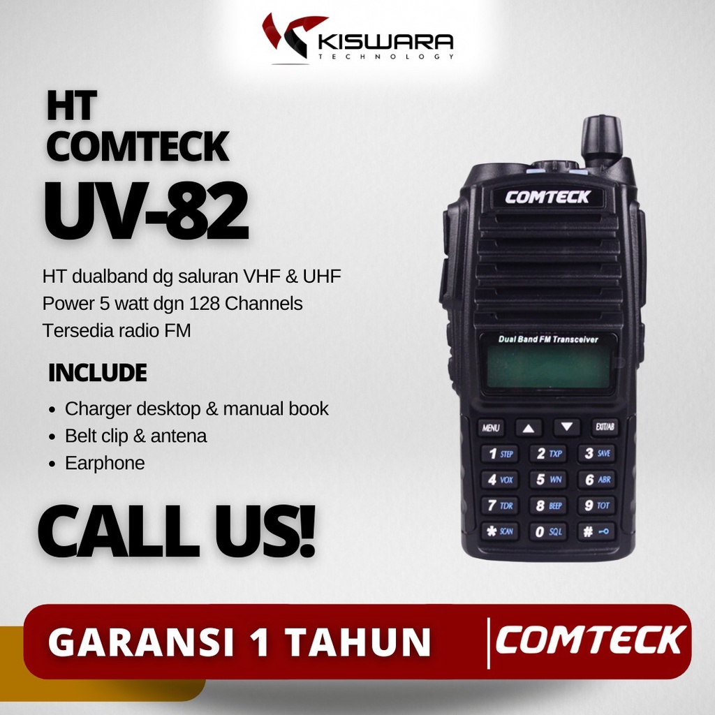 HT Comteck UV82 Dual Band VHF - UHF Radio FM Bergaransi 1th