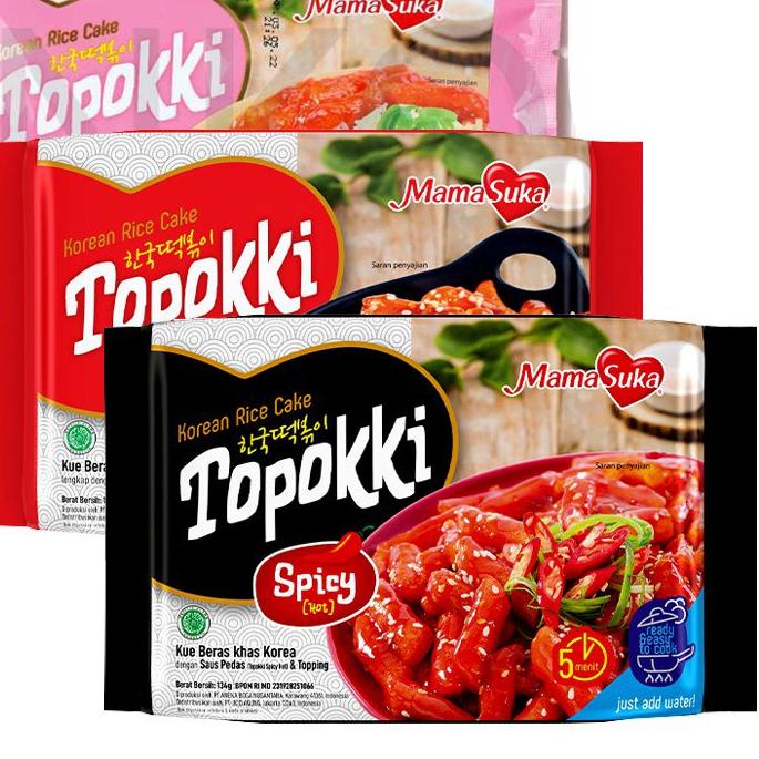 

(TERBARU) MamaSuka 134gram Snack Topokki Tteokbokki Instan Korea Halal Original Creamy Hot Spicy/134gr/134