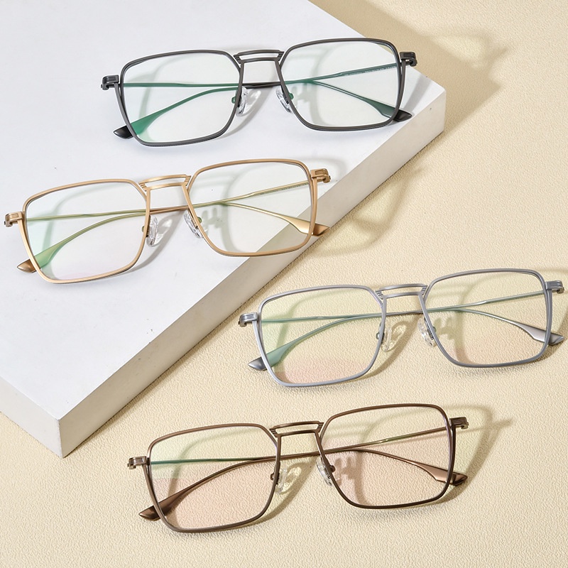 Kacamata Titanium Kualitas Tinggi Untuk Pria Dan Wanita Lensa Yang Dapat Diganti Persegi