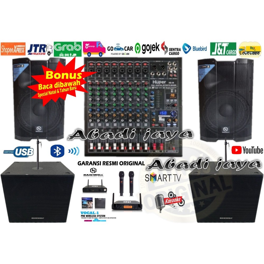 paket hardwell dsr 15 pro 2bh subwoofer elex 118a huper ig8 original