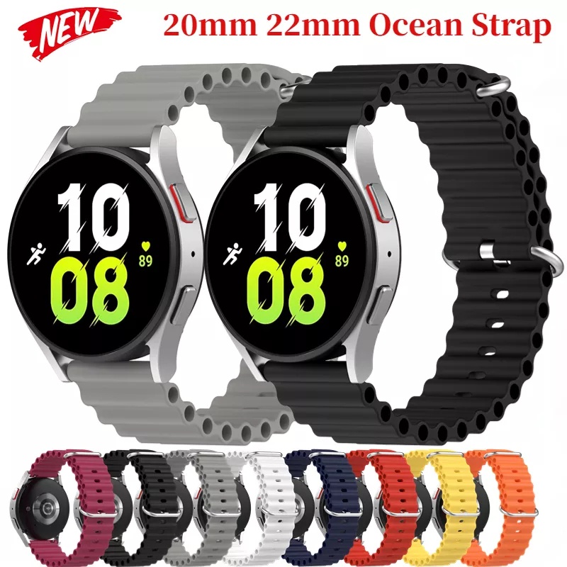 OCEAN Silicone sport Tali Jam 20mm 22mm Huawei Watch Gt 2 3 42mm 46mm 2e 2 3 pro honor magic watch