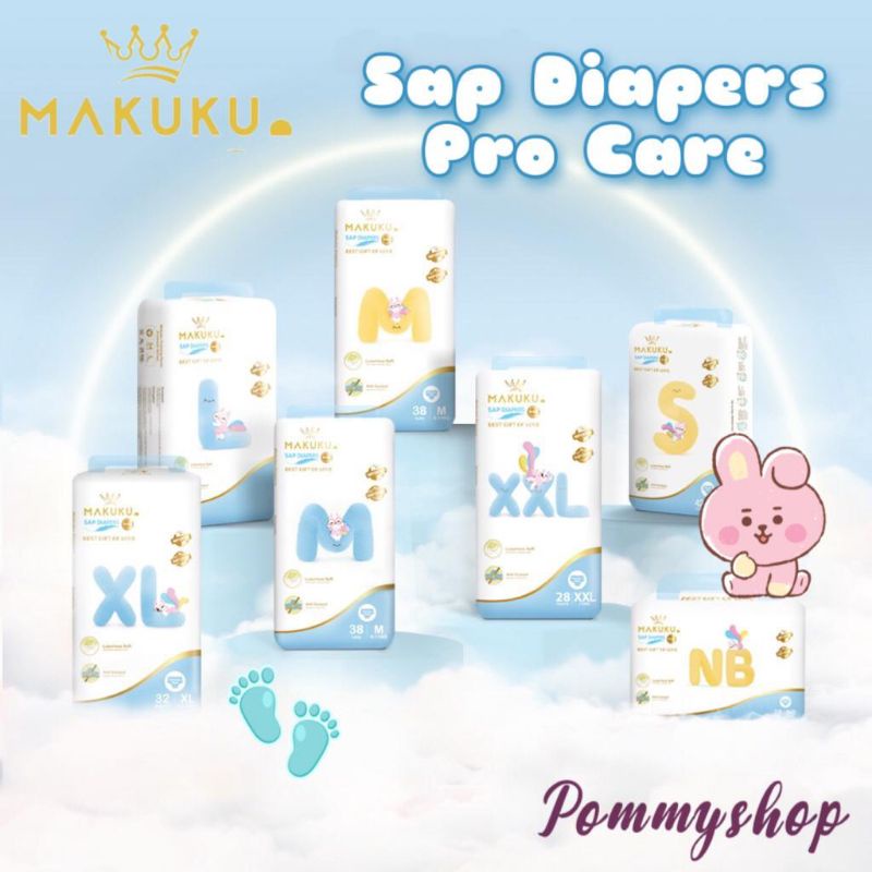 Makuku SAP Diapers Pro Care Tape / Pants / NB28 / S42 / M36 / L34 / XL32 / XXL28