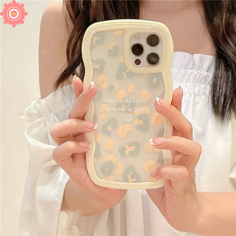 Fashion Motif Leopard Case Oppo A95 A5 A5s A15 A96 A54 A74 A3s A16s A55 A12 A16 A17K A17 A57 A5 A9 2020 A76 A77 A7 A16K A1k A77s A53 A52 Reno 8 7 7Z 8Z 6 A12E Wavy Edge Soft Sarung TPU