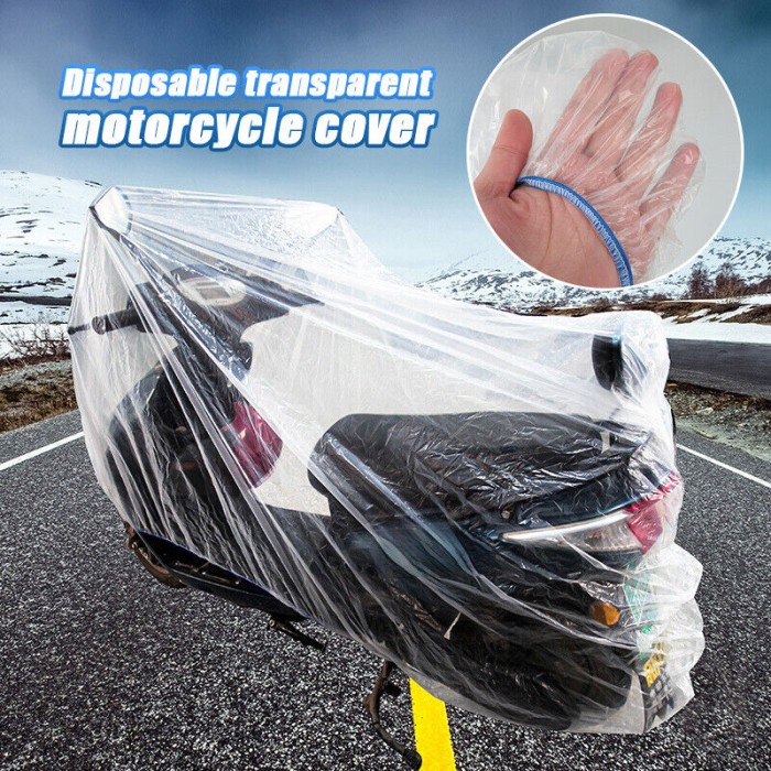 Cover Sarung Pelindung Sepeda Motor Matic Plastik PE Bening Transparan