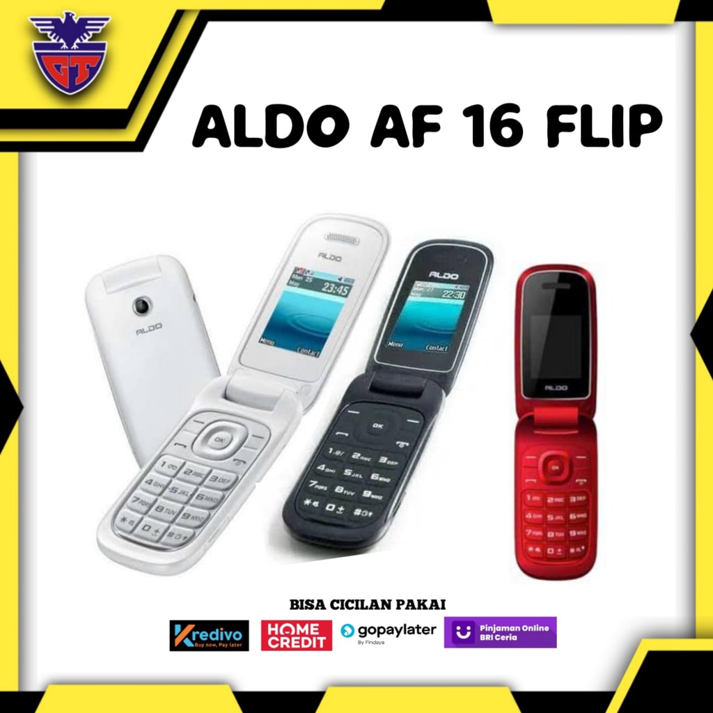 ALDO AF16 HP LIPAT FLIP WARNA BLACK/RED GARANSI RESMI