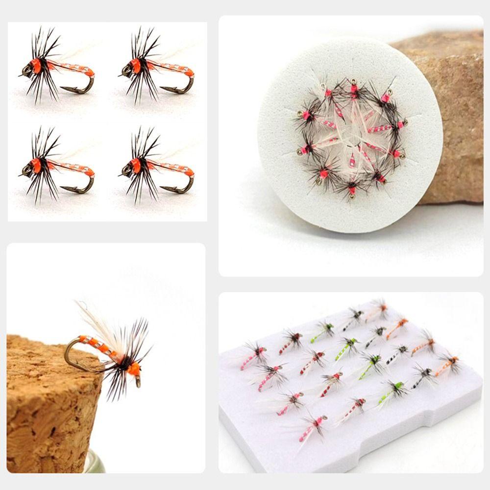 Top 5pcs/box Umpan Pancing Fly Trout Panas Serangga Engkol Renang Treble Hooks Brown Caddis