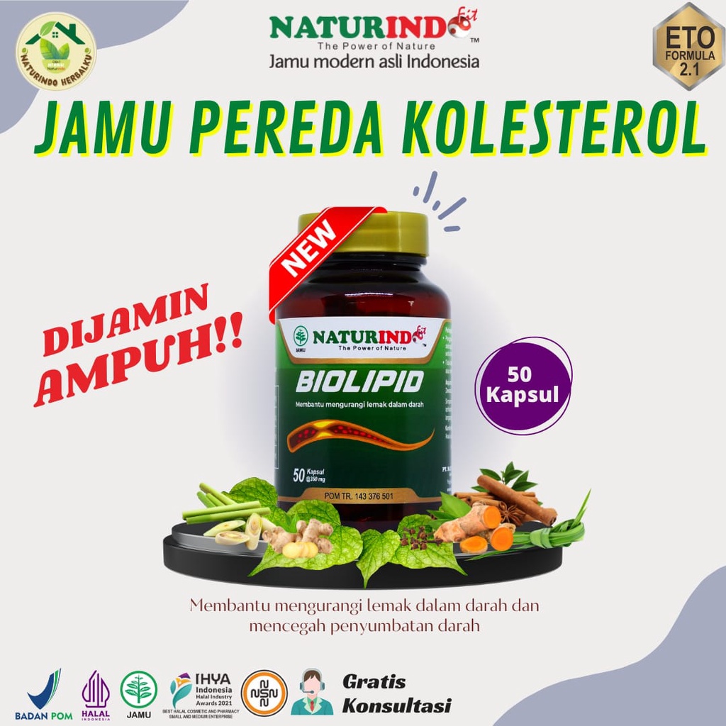 Obat Herbal Kolesterol BIOLIPID NATURINDO Spesial Penyembuhan Kolesterol