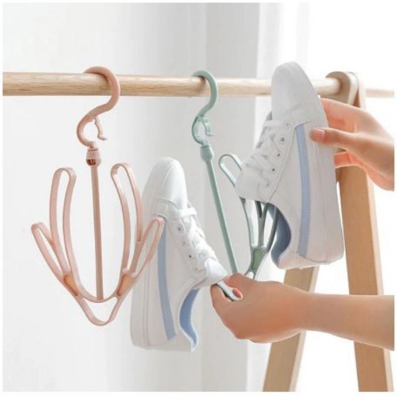 Gantungan Jemuran Sepatu Sandal Hanger Pengering Shoes Kaos Kaki Tas Slop