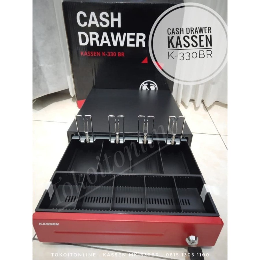 KASSEN K330 CASH DRAWER LACI KASIR LACI UANG MINI RJ11 (37x33 CM) MK330 TEMPAT UANG KASIR