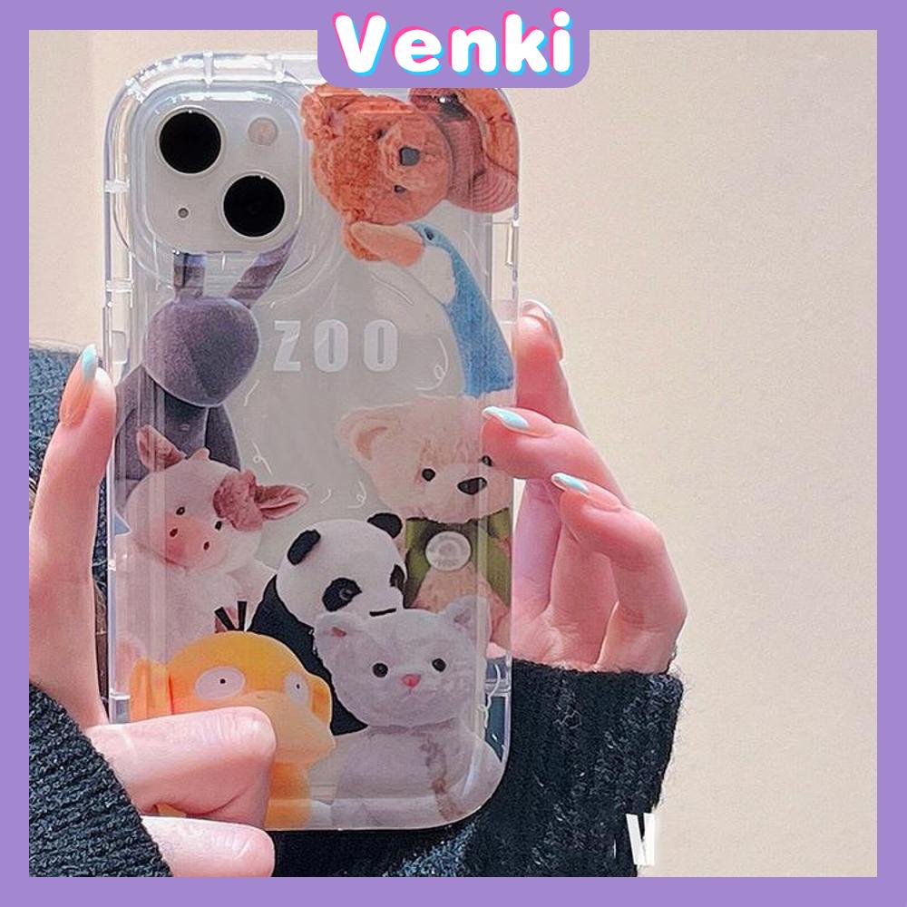 Case For iPhone 14 Pro Max TPU Soft Jelly Airbag Clear Case Cute Animals Case Camera Protection Shockproof For iPhone 14 13 12 11 Plus Pro Max 7 Plus X XR