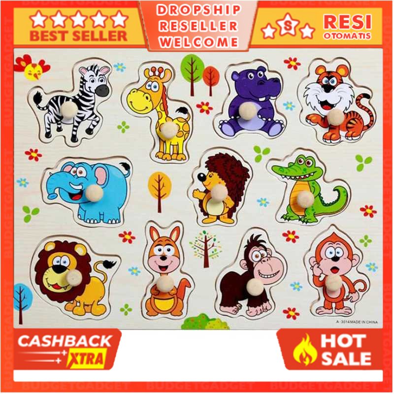 Mainan Edukasi Anak Wooden Baby Educational Model Hewan -JJOVCE  3014