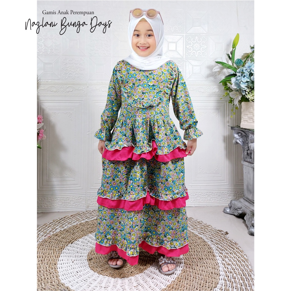 Gamis Anak Perempuan Nazlani Bunga Days CF Kids