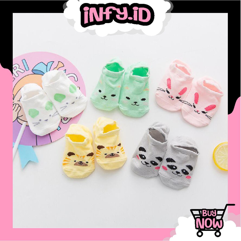 INFY - KAOS KAKI ANAK BAYI KOREA ANTI SLIP BAYI 3D CUTE ANIMAL BAHAN KATUN BREATHABLE R149